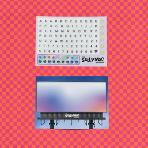 Sully Mac Mailroom postcards on a pink and orange checkered background